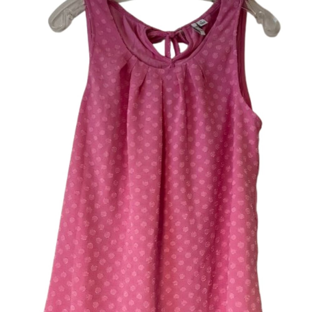 Elle Pink Sleeveless Shell Blouse w/Tie at Neck - Medium